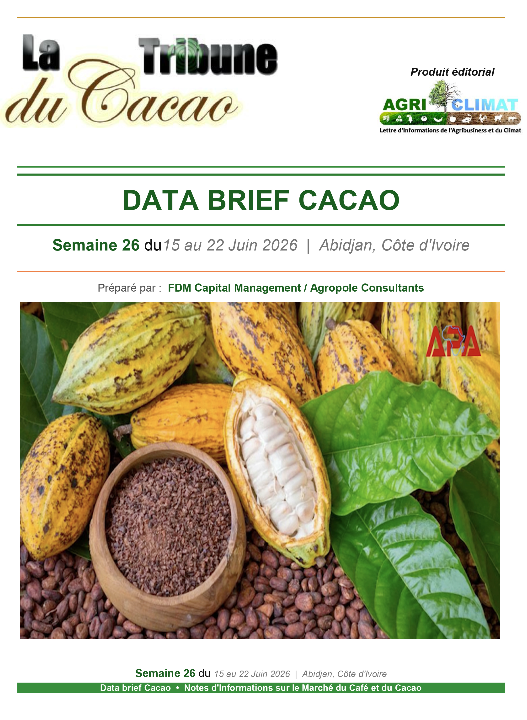 DATA BRIEF CACAO DU 22 JUIN